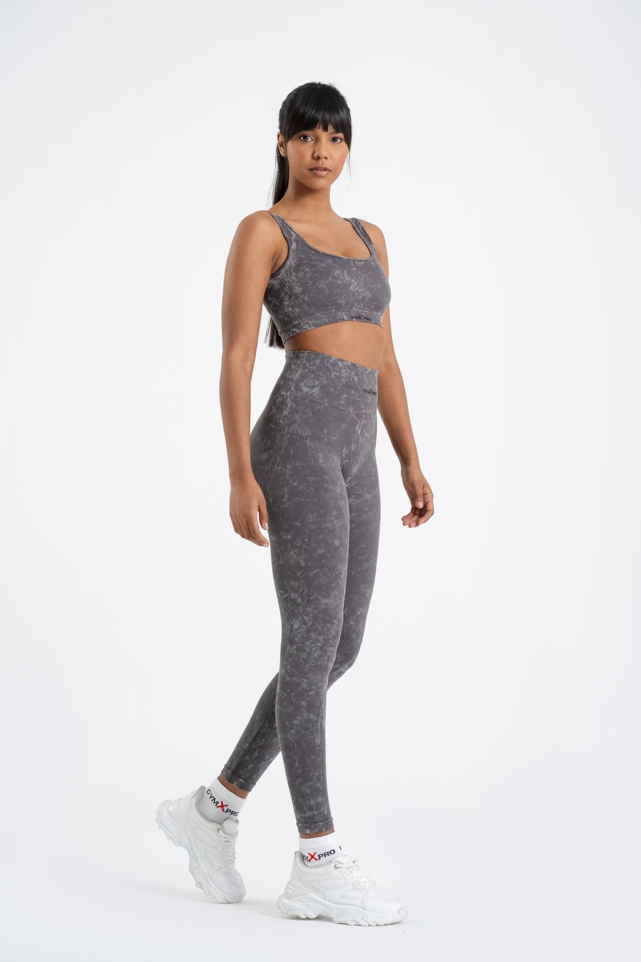 Süper Esnek Push-up Detaylı Toparlayıcı Kalın Askılı Fitilli  Asit Takım Gri