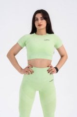 Sporcu Açık Yeşil Kısa Kollu İkili Takım