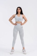 Sporcu Açık Gri Bra İkili Takım