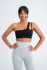 Dikişsiz Seamless Spor Bra Tek Kol SİYAH