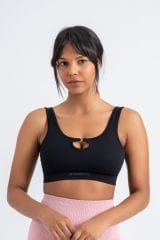 Dikişsiz Seamless Spor Bra Halka Detay SİYAH