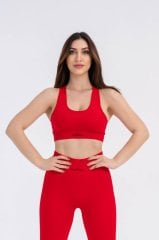 Dikişsiz Kırmızı Spor Bra