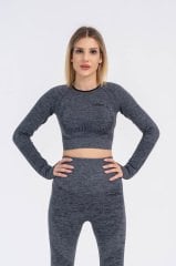 Dikişsiz Uzun Kol Spor Crop