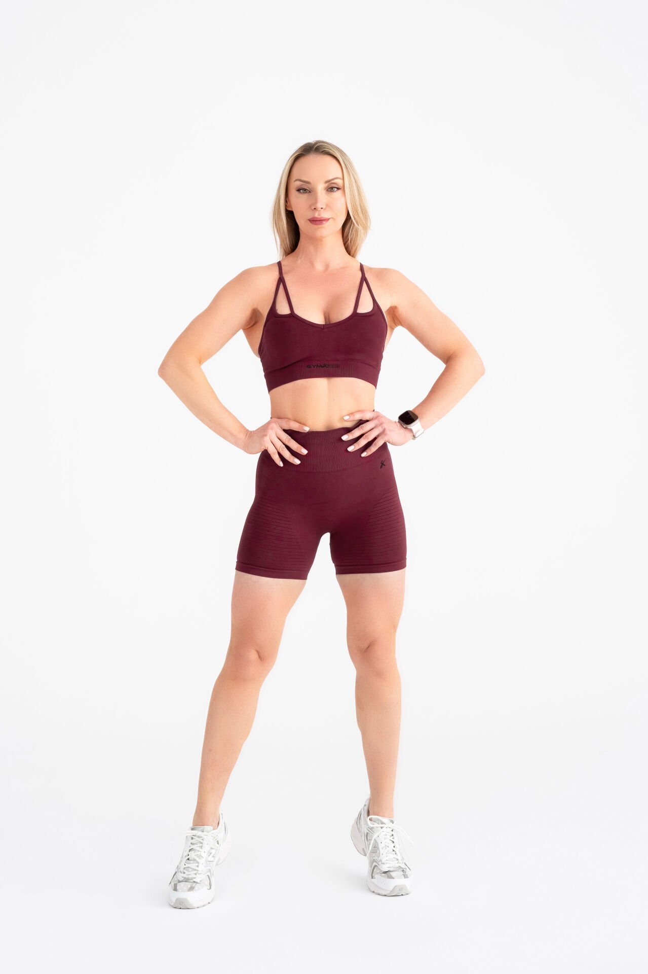 Push-up Detalı Spor Şort Bordo