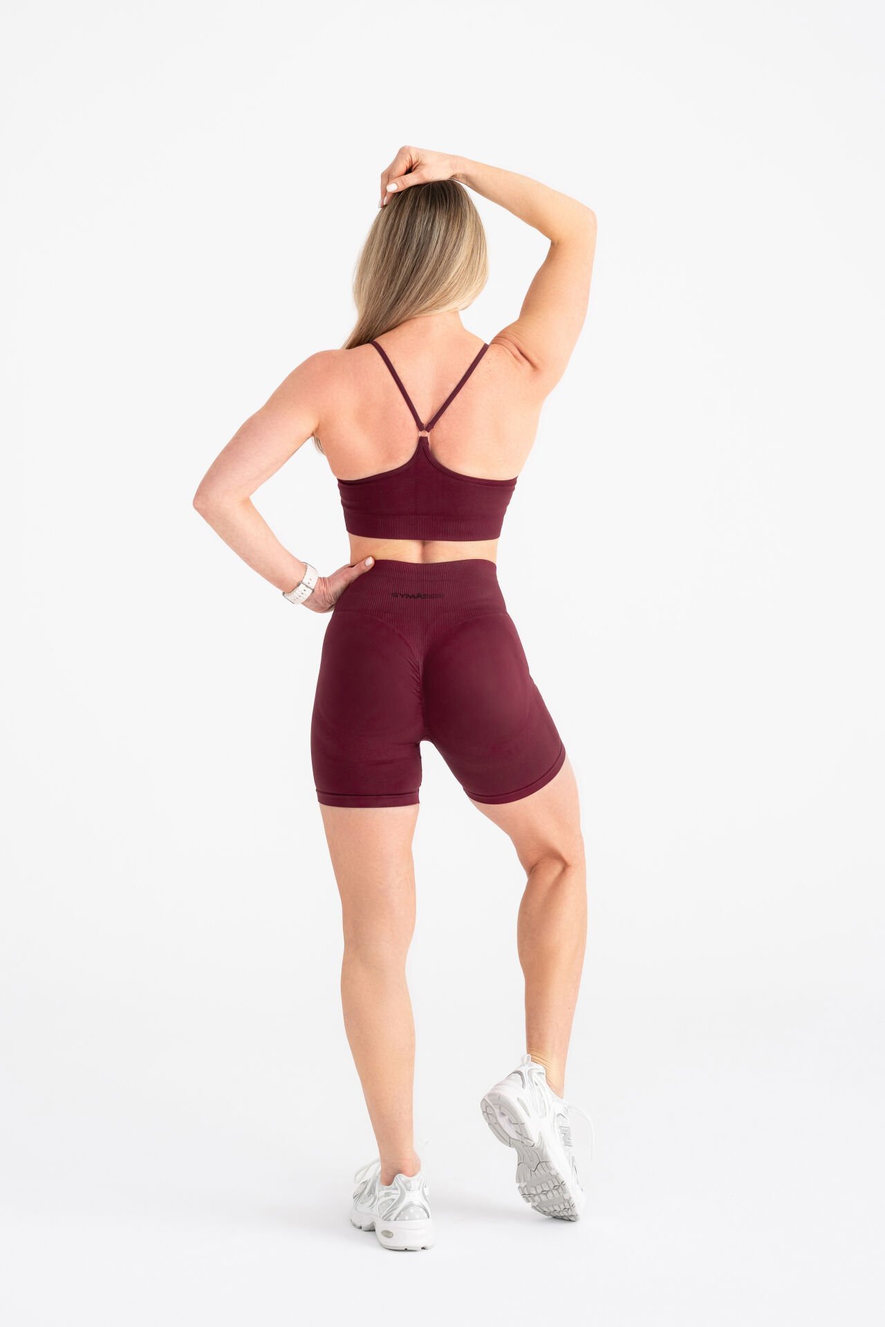 Push-up Detalı Spor Şort Bordo