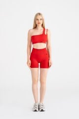 Push-up Detalı Spor Şort Kırmızı