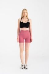 Push-up Detalı Spor Şort Pembe