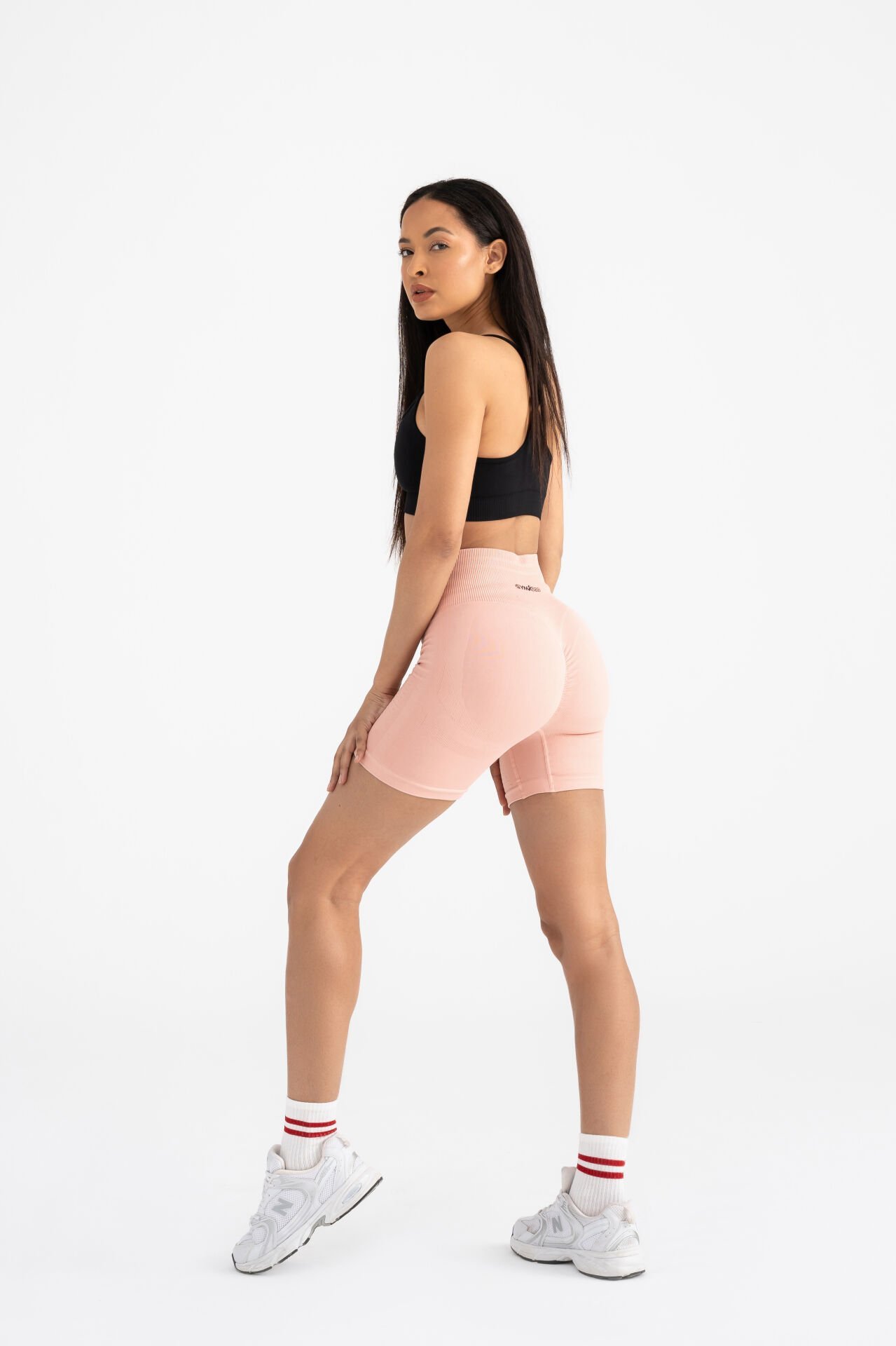 Push-up Detalı Spor Şort Açık Pembe