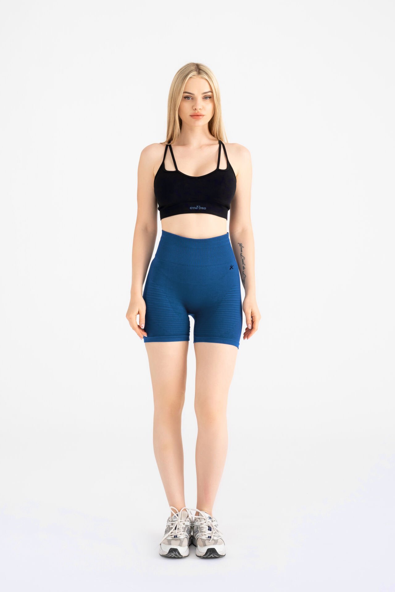 Push-up Detaylı Spor Şort Mavi