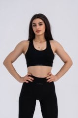 Dikişsiz Siyah Spor Bra