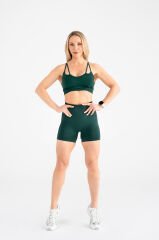 Push-up Detaylı Spor Şort Yeşil