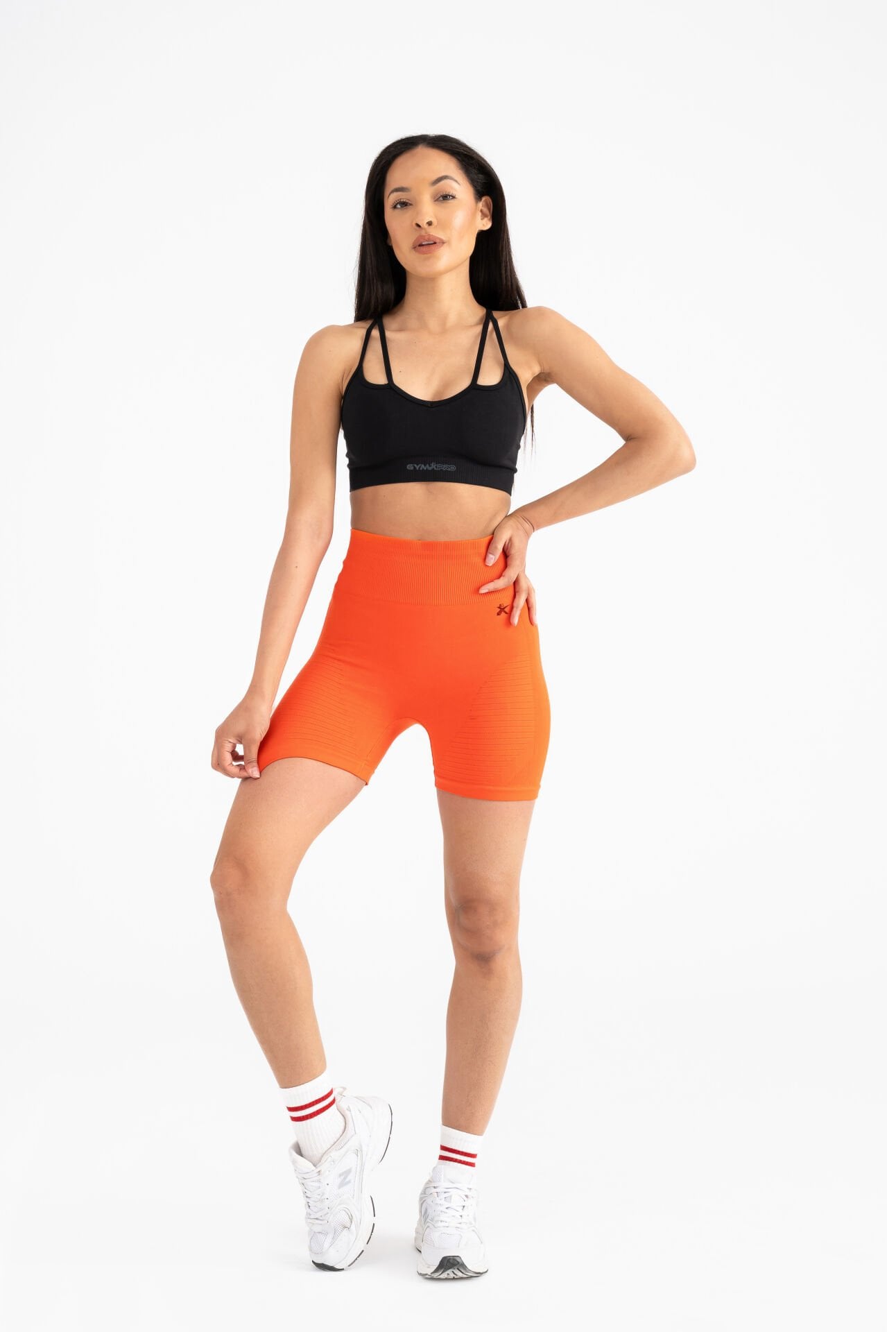Push-up Detaylı Spor Şort Turuncu