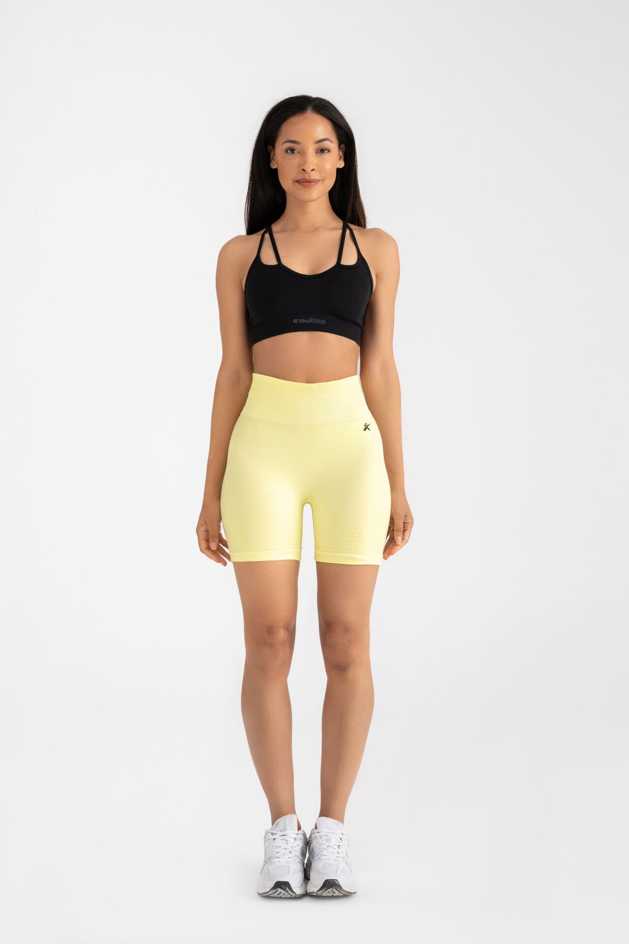 Push-up Detaylı Spor Şort Sarı