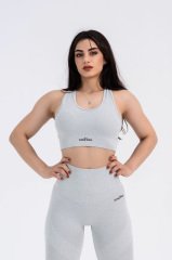 Dikişsiz Açı Gri Spor Bra