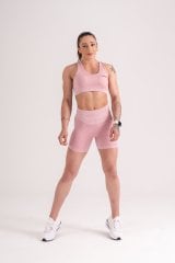 Dikişsiz  Push-up Detaylı Toparlayıcı Açık Pembe Şort