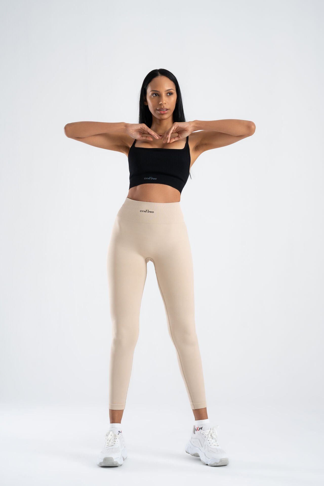 Toparlayıcı Süper Esnek Spor Tayt Krem