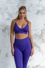 Dikişsiz Push-up Detaylı Mor Bra Takım